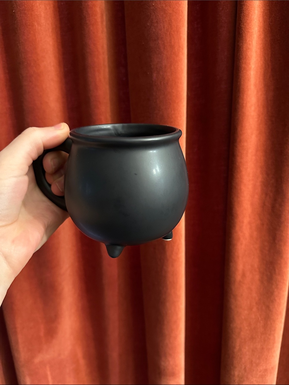 Cost Plus World Market Black Cauldron Mug with Tripod Feet